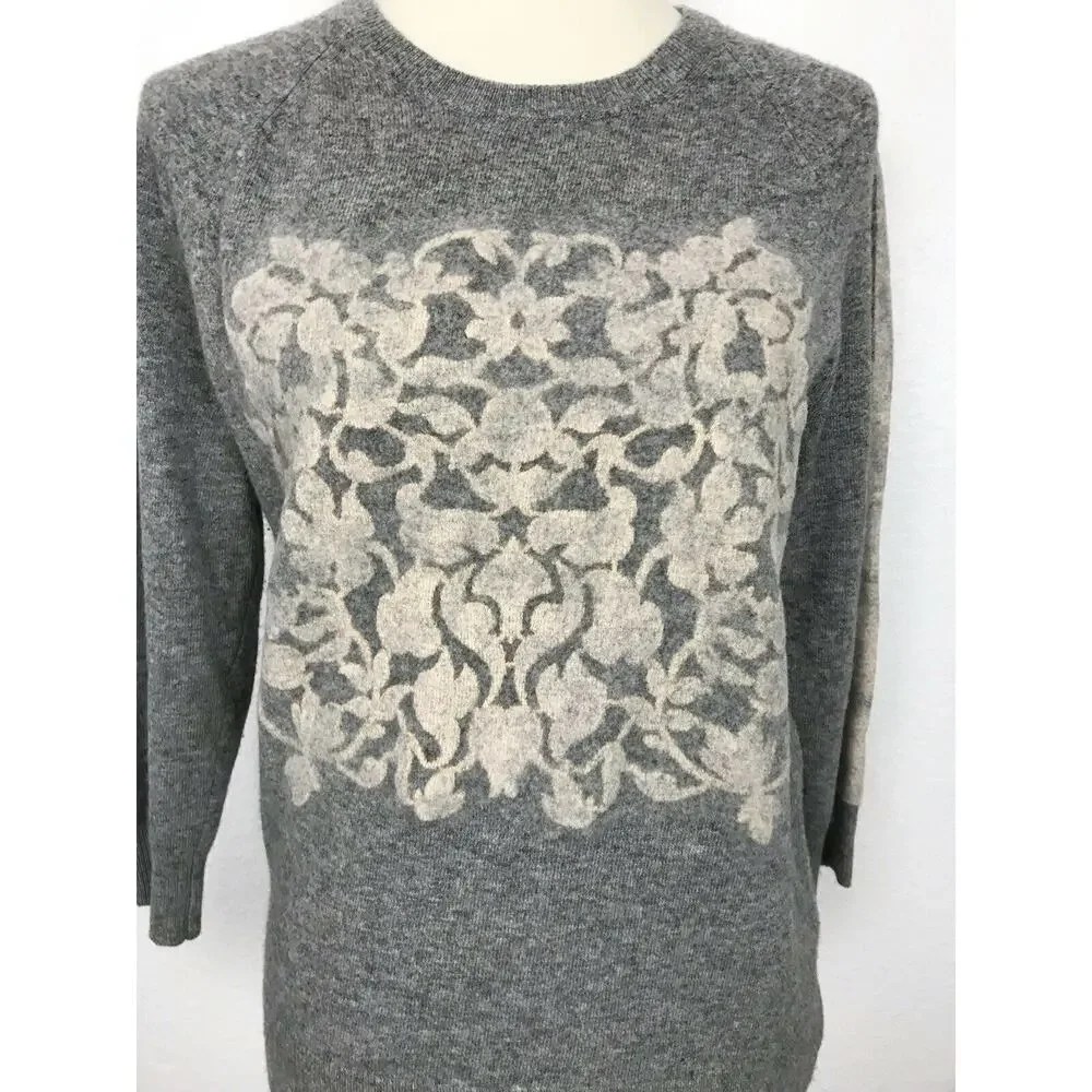 J. Crew Pullover Stripe Print Sweater Wool Cashmere
